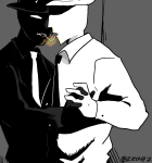  2020 dad dd ddad diamonds_droog fullres grayscale highlight_color holding_hands jaggy_lines monochrome shipping smoking starter_outfit zzoupz 