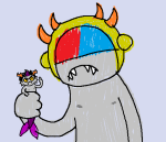 2014 carrying dancestors eridan_ampora fullres jaggy_lines merfolk mituna_captor no_shirt sailorbeefcake scribble_mode size_difference the_finger