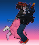  2025 alternate_hair blush carrying fashion fullres hug karkat_vantas kiss onlysushicat redrom shipping starter_outfit transtuck vriska_serket vriskat 