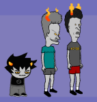  2025 beavis_and_butthead crossover fullres jaggy_lines karkat_vantas reesereeserson sprite_mode trollified 