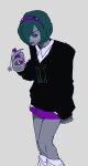  2026 del'fi fullres homestuck:_beyond_canon jaggy_lines meat_timeline nymphs phone solo starter_outfit toothpudding 