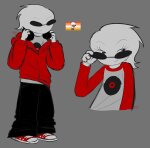  2026 alternate_hair art_dump butterzowie casual dave_strider fashion flag fullres headphones image_manipulation lgbt_pride no_glasses red_baseball_tee solo sprite_mode starter_outfit 