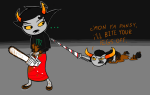  ... 2010 acabbageorsomething amputation blood chainsaw fullres gore jousting_lance kanaya_maryam lying monty_python on_stomach parody starter_outfit tavros_nitram text troll_lab 