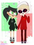  alternate_hair aspect_hoodie aspect_symbol dave_strider heart holding_hands imsketch-party jade_harley redrom shipping space_aspect spacetime time_aspect 