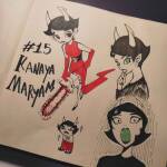  2024 art_dump blood chainsaw diamandarinas fullres highlight_color kanaya's_red_dress kanaya_maryam solo sprite_mode starter_outfit text 