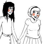  blush guns_and_roses highlight_color holding_hands jade_harley janksy lineart redrom rose_lalonde shipping 