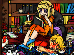  book dave_strider godtier knight no_glasses pyralspite rose_lalonde scalemates seer siblings:daverose sitting thorns_of_oglogoth yarn yunleen 