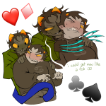  2024 action_claws ashenrom blackrom blush chubstuck cleft_lip clubs diamond emoji fullres heart jaggy_lines karkat_vantas katnep nepeta_leijon no_hat obscenicon palerom redrom rule63 shipping spade starter_outfit sweat text transtuck 