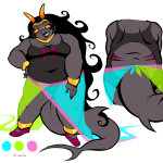  2025 chubstuck feferi_peixes fullres grubscars jaggy_lines obscenicon solo starter_outfit swimsuit troll_tail 