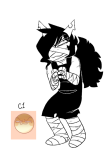  2018 bana fullres grayscale hiveswap image_manipulation injured_polypa monochrome polypa_goezee solo starter_outfit 