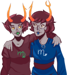  2015 aranea_serket arm_around_shoulder cosmicpunked dancestors fullres kanaya_maryam redrom shipping silfs starter_outfit sufferer_necklace transparent 