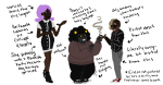  2015 alternate_hair au body_modification chubstuck dave_strider doggirlsondrugs fashion fullres karkat_vantas roxy_lalonde smoking text 