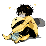 2014 animated bee_outfit dancestors fullres heart hug mituna_captor no_hat pixel plushie sitting solo stareatnight transparent 