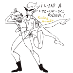  2012 caliborn carrying crossdressing dancing dirk_strider dirkuu fullres lineart monochrome redrom shipping text transparent zebeck 