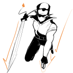  2021 axestuck bro fullres grayscale highlight_color jaggy_lines kid_symbol solo starter_outfit unbreakable_katana 