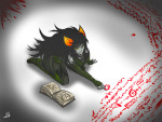  2014 ancestors book fullres illustrating jaggy_lines kneeling lunaticjin solo starter_outfit text the_disciple 