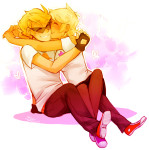  dirk_strider hug kiss life-writer neorails palerom redrom roxy_lalonde shipping starter_outfit 