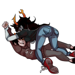  2017 dadhaver fullres karkat_vantas redrom shipping smiling_karkat starter_outfit vriska_serket vriskat 