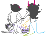  2025 back_angle doctoraiama eridan_ampora feferi_peixes fullres holding_hands lineart psidon's_entente queen_bee redrom shipping sollux_captor starter_outfit strife 