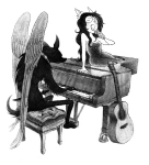  2025 3_in_the_morning_dress bec_noir dogtier fiendy fullres grayscale impalement instrument jack_noir jade_harley lying microphone piano sitting sovereign_slayer 