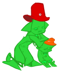  2026 felt fin fullres inauguraldeath jaggy_lines kneeling starter_outfit sweat trace 