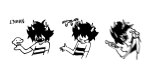 2025 casual dancestors eureka_lemon fullres grayscale lineart mituna_captor monochrome no_hat sketch solo text tiniming66