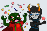  2026 animated aranea_serket caliborn candy candy_corn dancestors food frigiddoctoratus fullres godtier jaggy_lines lord mindfang_dress scribble_mode time_aspect 