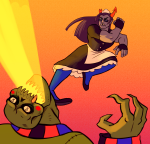  2018 cairo_overcoat crossdressing death_blast equius_zahhak fullres hoofbeastly lord_english midair saucy_maid_outfit strife 