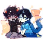 2025 blush breath_aspect communism fullres godtier heir john_egbert karkat_vantas kiss kneeling shipping starter_outfit tonozwew