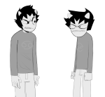  2022 fanfic_art fullres grayscale i0101101i karkat_goes_to_a_convention karkat_vantas multiple_personas starter_outfit 