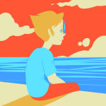  2015 back_angle clouds dirk_strider fullres kiki-kit limited_palette ocean sitting solo starter_outfit 