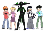  2010 angelblood beta_kids blue_slime_ghost_shirt bq crossover dancing dave_strider freckles fullres jade_harley john_egbert mauve_squiddle_shirt red_record_tee reminders rose_lalonde snowman starter_outfit the_melancholy_of_haruhi_suzumiya 