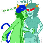  holding_hands janksy kiss limited_palette nepeta_leijon redrom scratch_and_sniff shipping terezi_pyrope walking_cane 