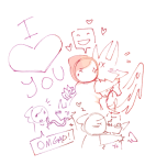  2024 bec_noir blush catherineorcy fullres heart hug jack_noir licking monochrome ms_paint paint_it_black redrom scars shipping sketch sovereign_slayer starter_outfit text word_balloon 