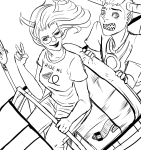  animated chiarobee deleted_source grayscale high_angle huge lineart sourcing_attempted tavros_nitram vriska_serket wonk 