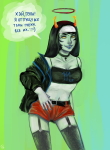  2013 alisonnyash biblestuck fashion fullres language:russian no_glasses solo text translated vriska_serket word_balloon 