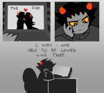  2026 fantroll fullres grayscale heart highlight_color karkat_vantas monochrome sadstuck silhouette sitting starter_outfit text timeroom9000 