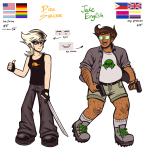  2025 body_hair body_modification chubstuck dirk_strider facial_hair flag freckles fullres jake_english lgbt_pride monster4lyfe pumpkin_patch redrom rule63 scars shipping starter_outfit strong_tanktop text thumbs_up twin_m9_berettas unbreakable_katana 