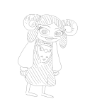2022 animal_ears aradia_megido casual crossover fashion fullres grayscale lineart monochrome primordialwoe solo undertale