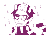 blush eridan_ampora fullres headshot monochrome no_cape paperplatephace smiling_eridan solo stars starter_outfit theme_coloring wonk