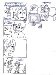  comic couch highlight_color john_egbert lineart rose_lalonde starter_outfit tengjernes word_balloon 