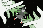  2024 dogtier fullres godtier jade_harley kl_oekaki solo space_aspect stars witch 