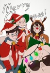  2022 beta_kids blush body_modification dave_strider dogtier fullres hat holidaystuck jade_harley john_egbert jujeobman kigurumi rose_lalonde text 