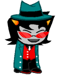 2019 crossdressing dawndoodle fashion fullres hat jaggy_lines solo sprite_mode suit terezi_pyrope transparent 