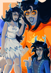  2024 fairy_dress finger_guns fullres godtier jaggy_lines light_aspect pir8_coat solo thief vriska_serket whahgnou 