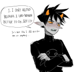  2026 arms_crossed blush c4rmy_hs fullres karkat_vantas solo starter_outfit sweat text word_balloon 
