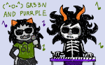  2014 animated dancestors fullres glasses_added instrument jaggy_lines kurloz_makara meulin_leijon microphone music_note sailorbeefcake scribble_mode starter_outfit text 