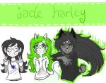  blush crying dogtier godtier grimbark jade_harley jadesprite multiple_personas reminders sprite starter_outfit striderswag witch 