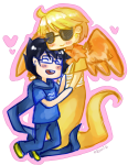 2012 banirabbit blush breath_aspect davesprite fullres godtier heart heir hug injured_davesprite john_egbert redrom shipping sprite thunderbirds