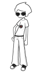  2025 catcow-draws dave_strider fullres grayscale highlight_color monochrome solo starter_outfit 